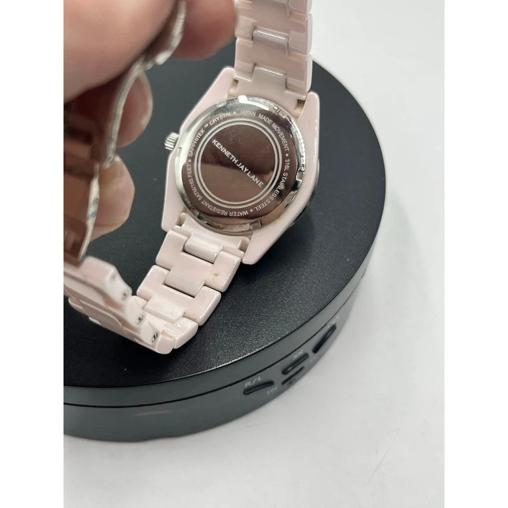 Kenneth Jay lane KJL Vintage Pale‎ Pink Ceramic 3000 series Womens Wrist Watch